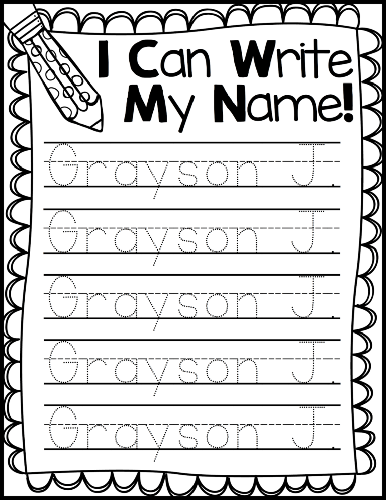 10 Free Name Tracing Worksheets - Name Tracing Generator