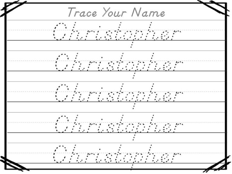 20 Printable CHRISTOPHER Name Tracing Worksheets And Etsy - Name ...