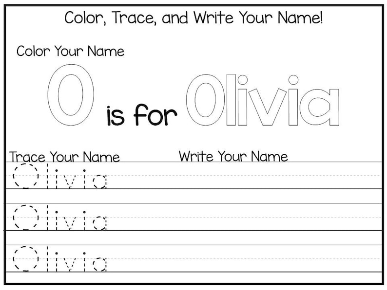 20 Printable OLIVIA Name Tracing Worksheets And Activities No Etsy