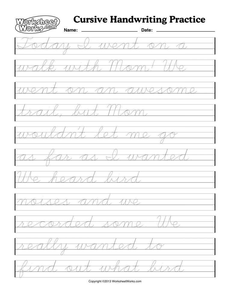 7 4Th Grade Handwriting Worksheets Handwriting Worksheets For Kids