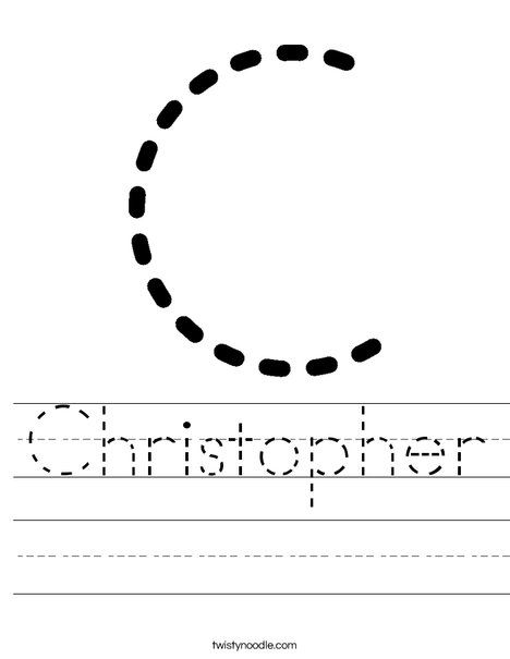 Christopher Worksheet Twisty Noodle Letter C Worksheets Name