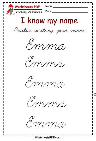 Cursive Name Tracing Name Tracing Worksheets PDF