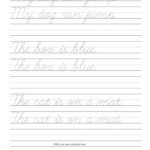 Cursive Practice Sheets Sentences Kiddoin