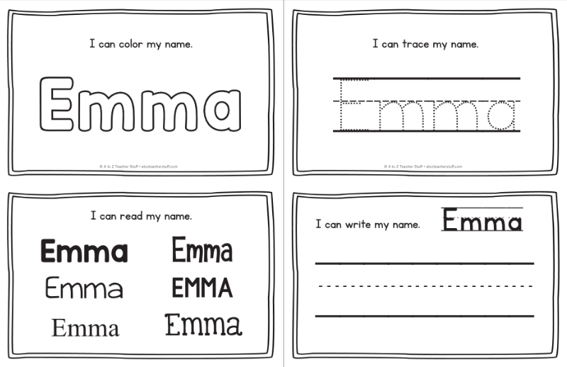 Emma Name Printables For Handwriting Practice And Name Tracing A To 