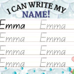 Emma Name Tracing Printable 9 Styles Includes Beach Etsy