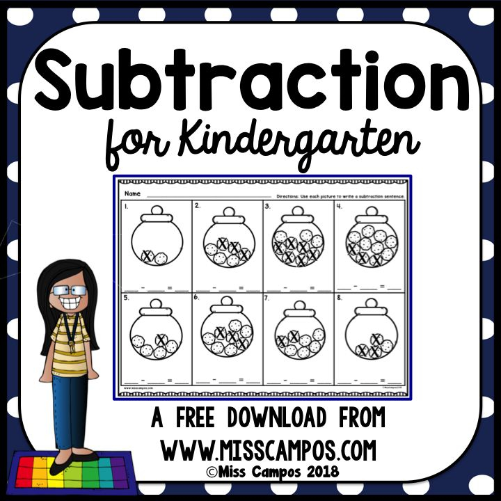 FREE DOWNLOAD From Miss Campos Blog Subtraction For Kindergarten 