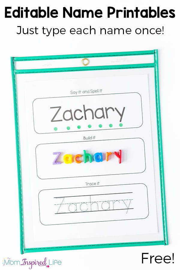 Free Printable Name Practice Worksheets