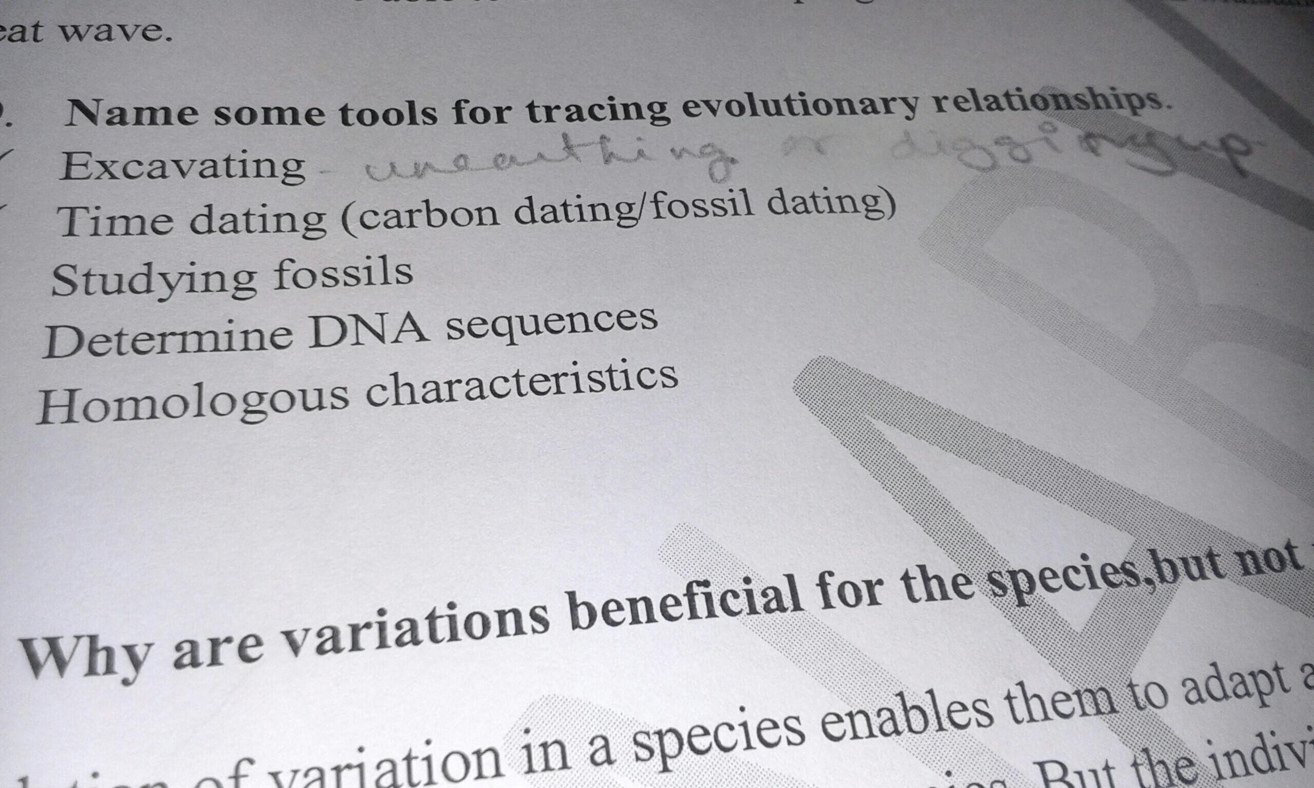 Name Some Tools For Tracing Evolutionary Relationships 