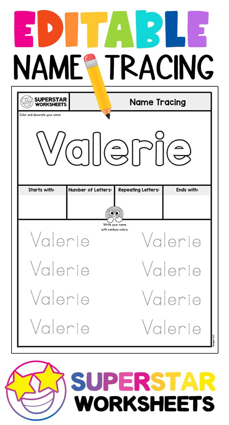 Name Tracing Worksheets Superstar Worksheets