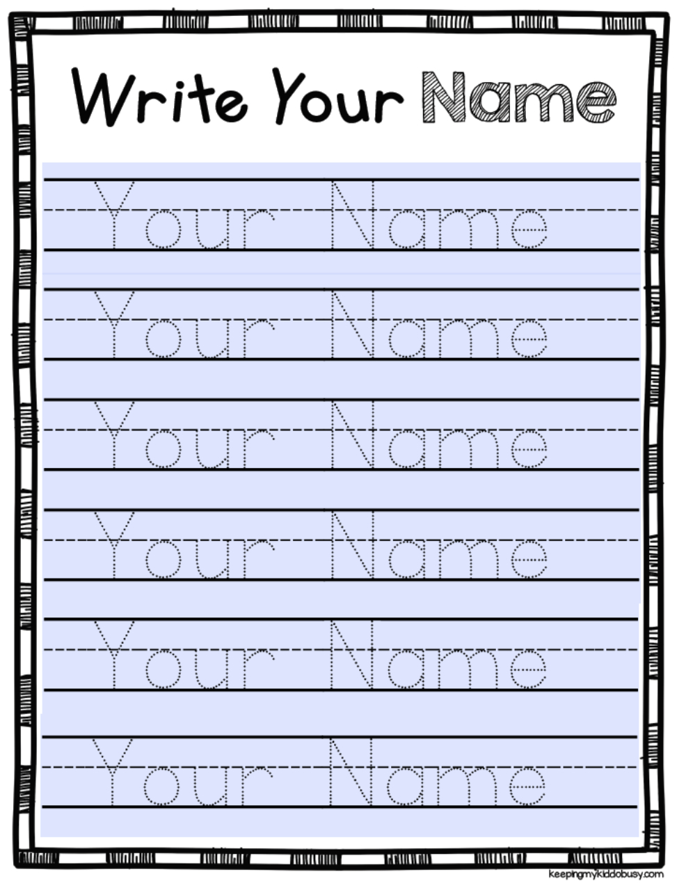 Pre K Name Tracing Template AlphabetWorksheetsFree