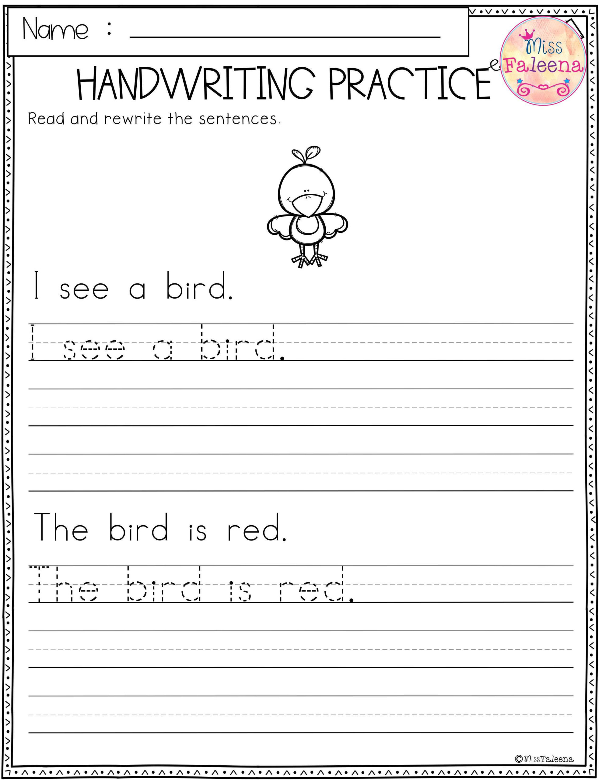 Preschool Writing Sentences Worksheets Writing Worksheets