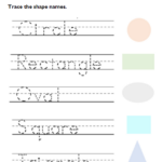 Tracing Shape Names Kindergarten Worksheets EduMonitor