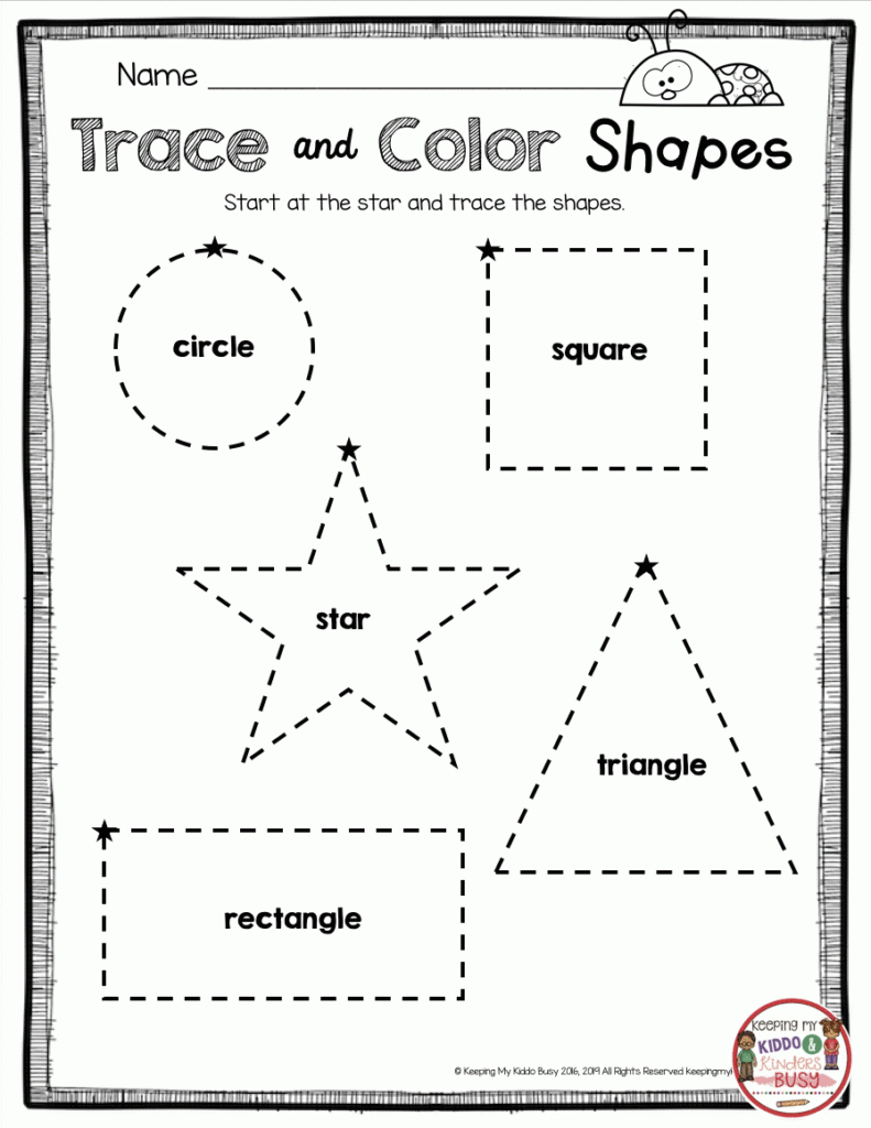 TRACING SHAPES Learning 2D Shape Names Kindergarten Beginning Of 