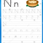 Writing Practice Letter N Printable Worksheet With Clip Art For