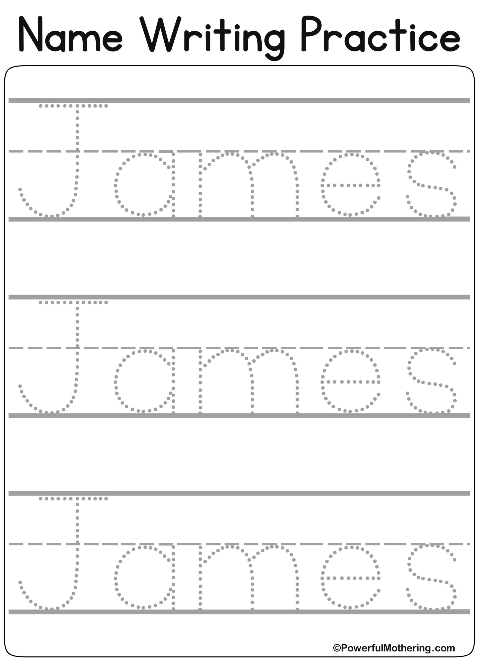 20 Name Tracing Worksheets