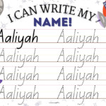 Aaliyah Traceable First Name Printable 9 Styles Beach Etsy