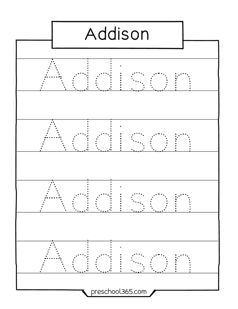 Addison Tracing Name Name Tracing Generator Free