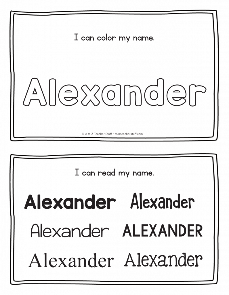 Alexander Name Printables For Handwriting Practice A To Z Teacher 