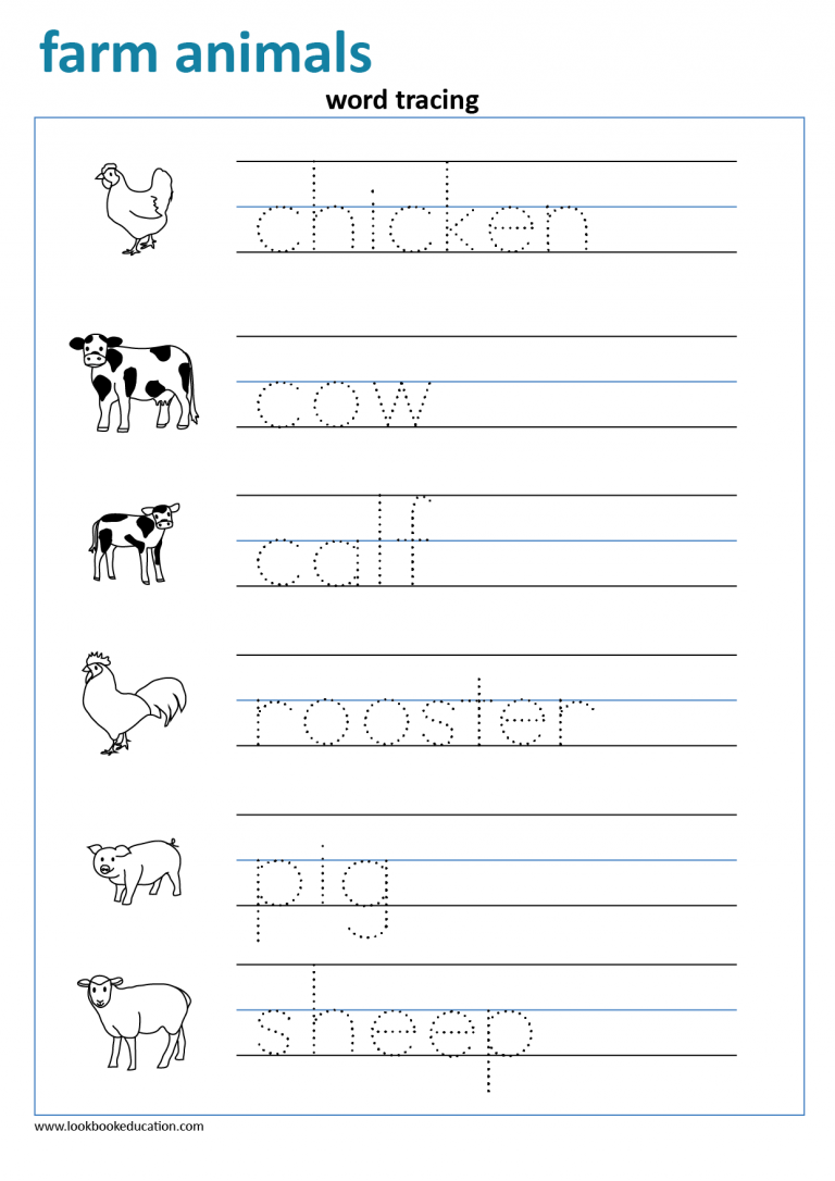 Animal Tracing Worksheets