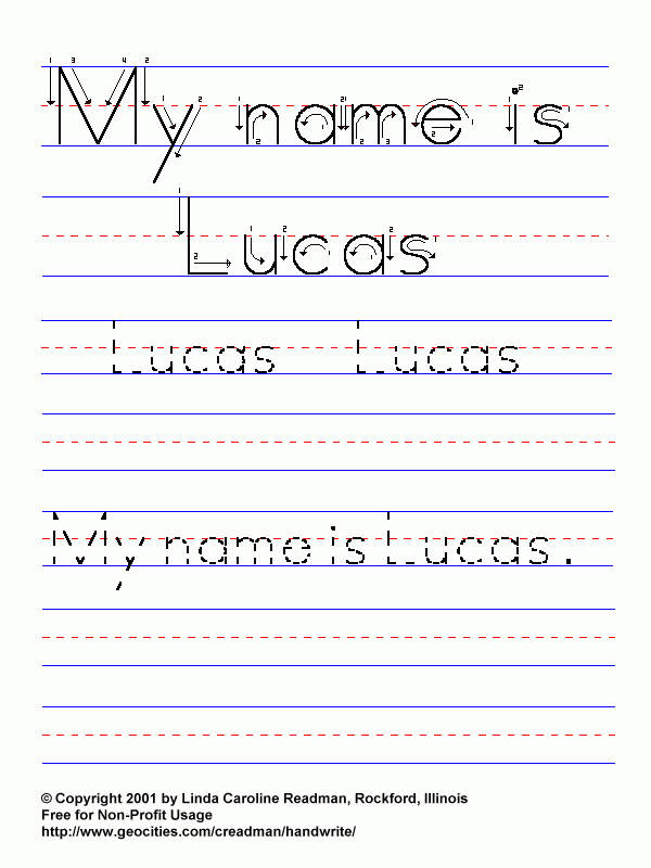 Basic Handwriting For Kids Manuscript Names Male Non JavaScript Lists 