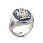 Blue Agate Signet Ring That Can Be Personalized With Your Desired