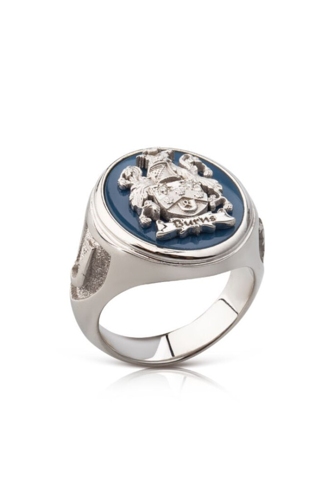 Blue Agate Signet Ring That Can Be Personalized With Your Desired 