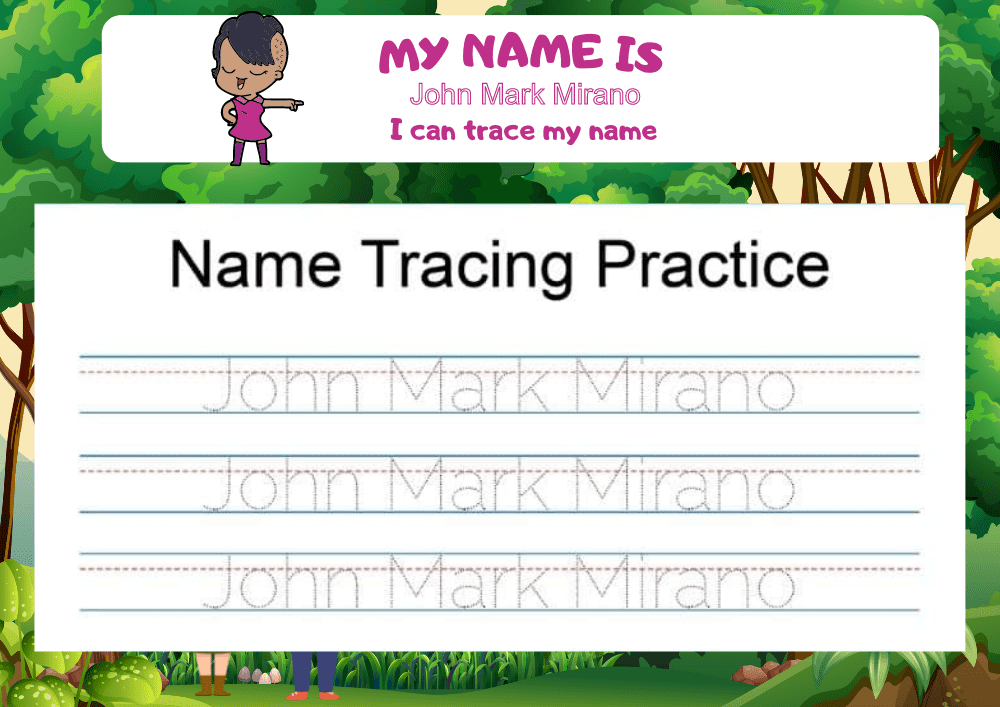 Createprintables Name Tracing Practice Original Name Trace Worksheets