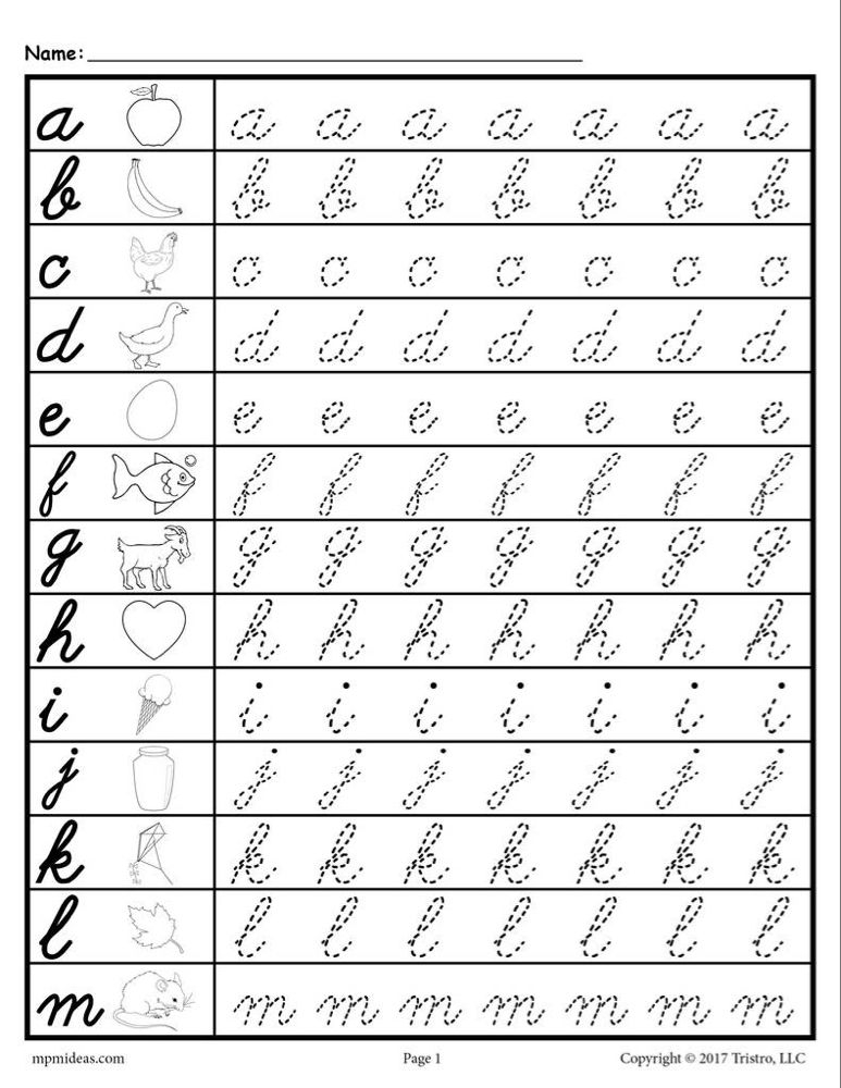 Cursive Lowercase Letter Tracing Worksheets Cursive Writing