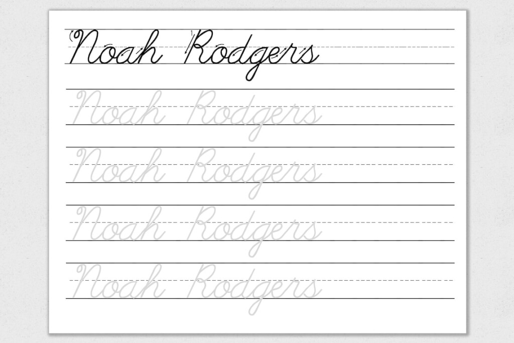 Cursive Name Tracing Sheet Cursive Name Writing Cursive Etsy