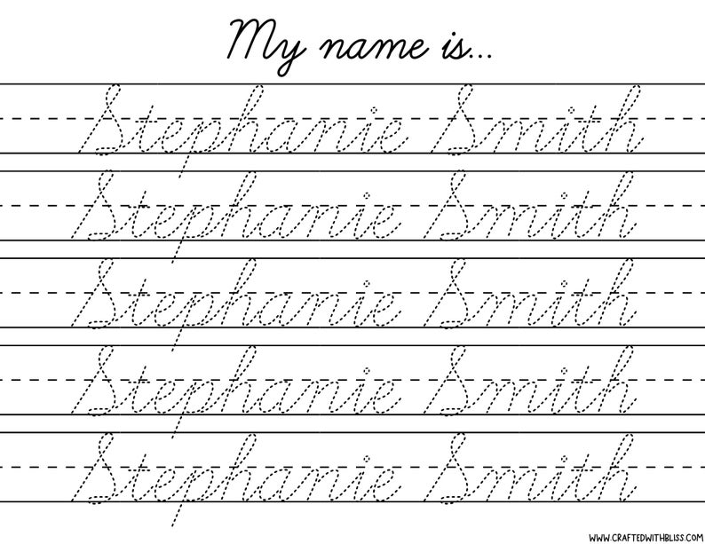 Cursive Writing Name Name Tracing Generator Free