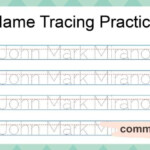 Customized Name Tracing Worksheet Tutorial With Blue Red Blue Lines And