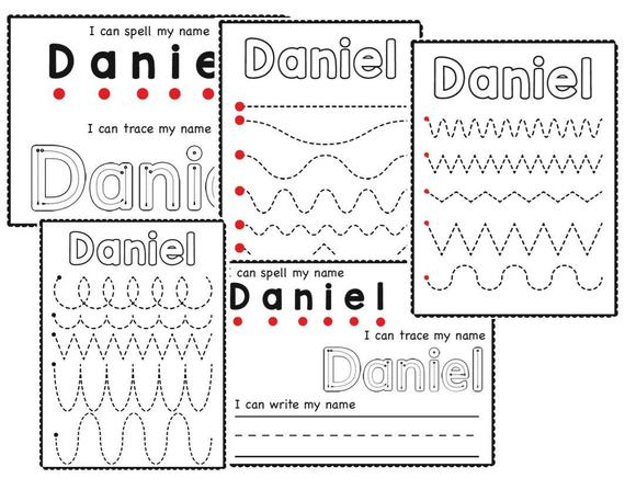 Daniel Name Tracing Preschool Worksheets