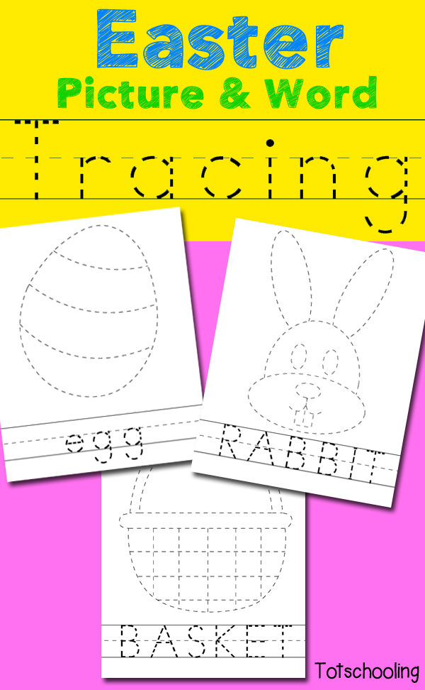 Easter Picture Word Tracing Printables Totschooling Toddler 