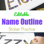 Editable Name Outline Sticker Practice nametracing myname