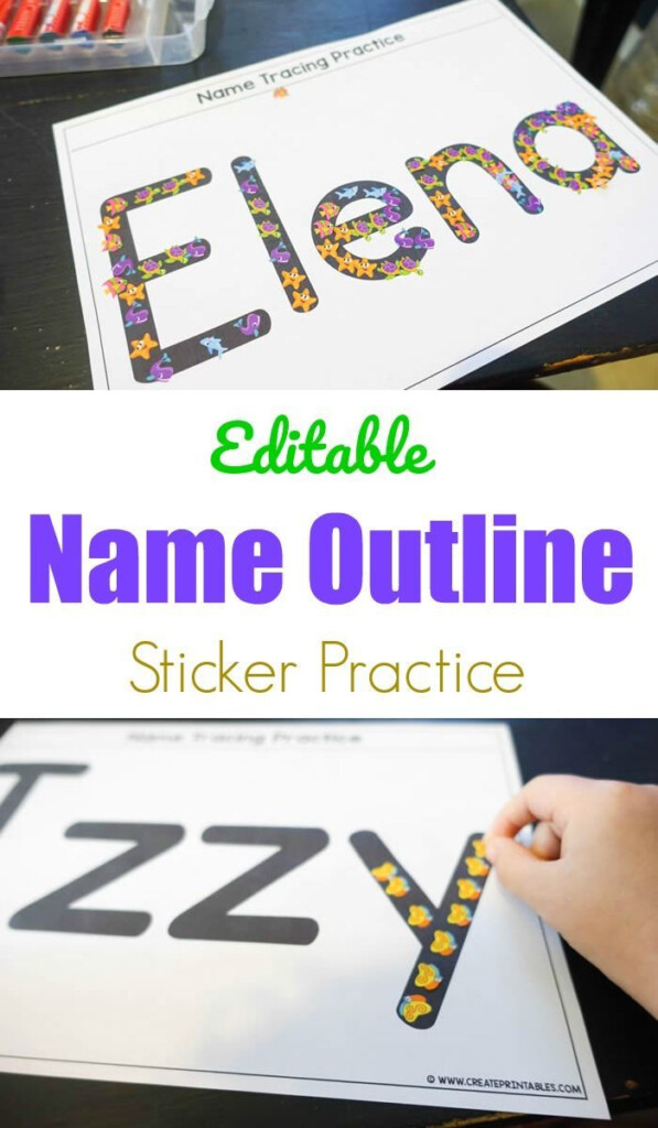 Editable Name Outline Sticker Practice nametracing myname 