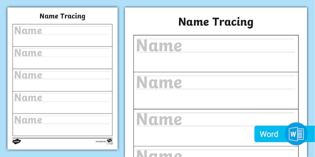 Editable Name Tracing Activity Hecho Por Educadores