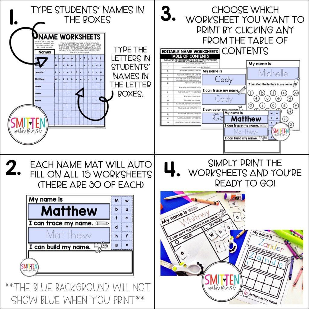 Editable Name Worksheets To Practice Reading Tracing And Writing 