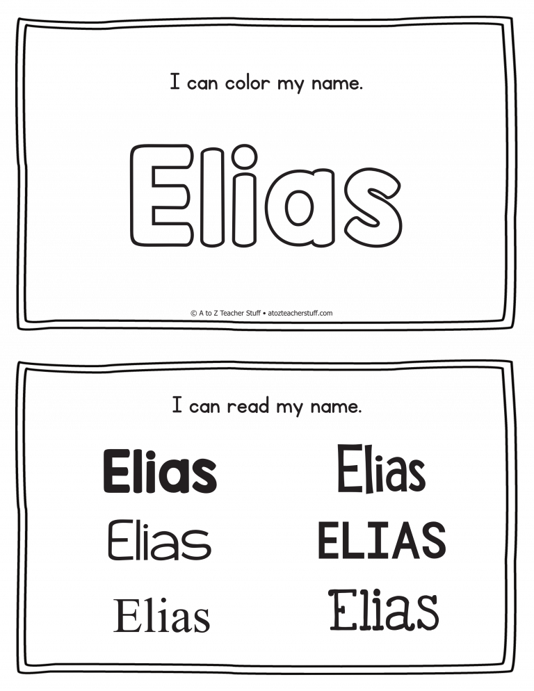 Elias Name Printables For Handwriting Practice A To Z Teacher Stuff 