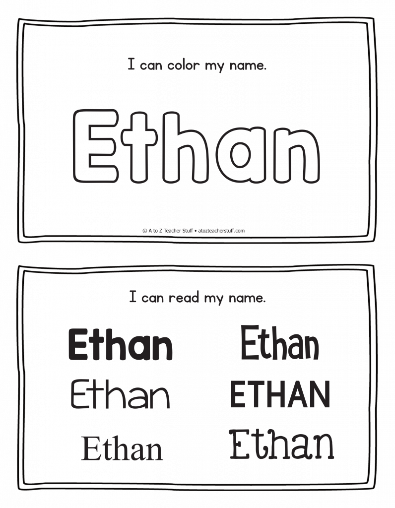 Ethan Name Printables For Handwriting Practice A To Z Teacher Stuff 