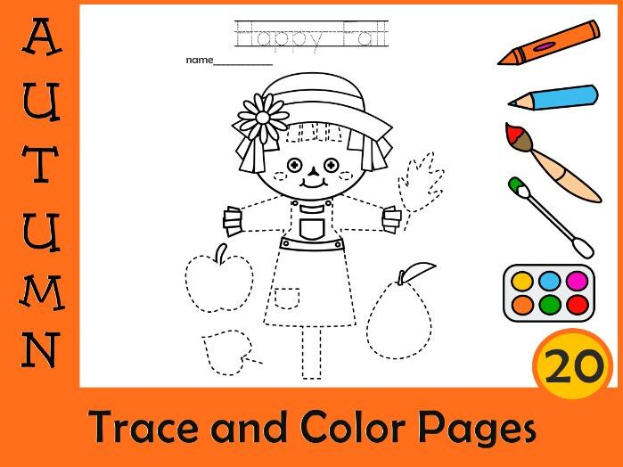 Fall Picture Tracing Worksheets Editable Morning Work Teaching 