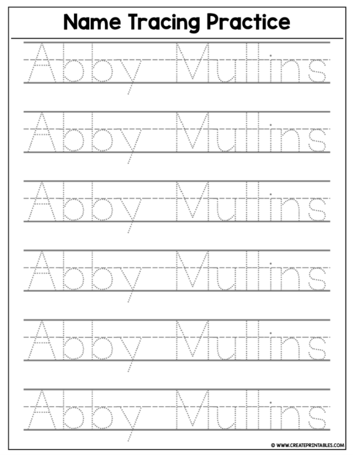 Free Dotted Names For Preschool With Lines AlphabetWorksheetsFree