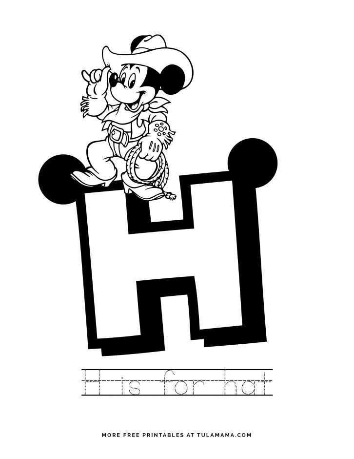 Free Printable Mickey Mouse ABC Letter Tracing For Preschoolers 