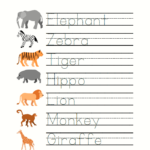Free Safari Animal Worksheets For PreK Are Great For Writing And Math