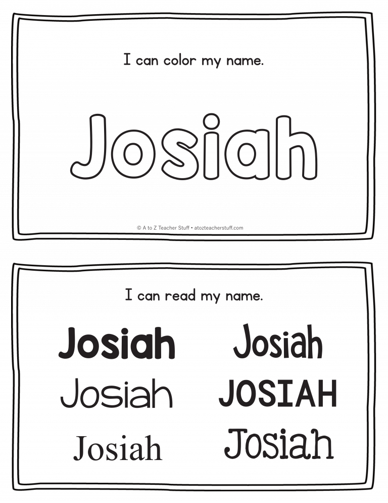 Josiah Name Printables For Handwriting Practice A To Z Teacher 