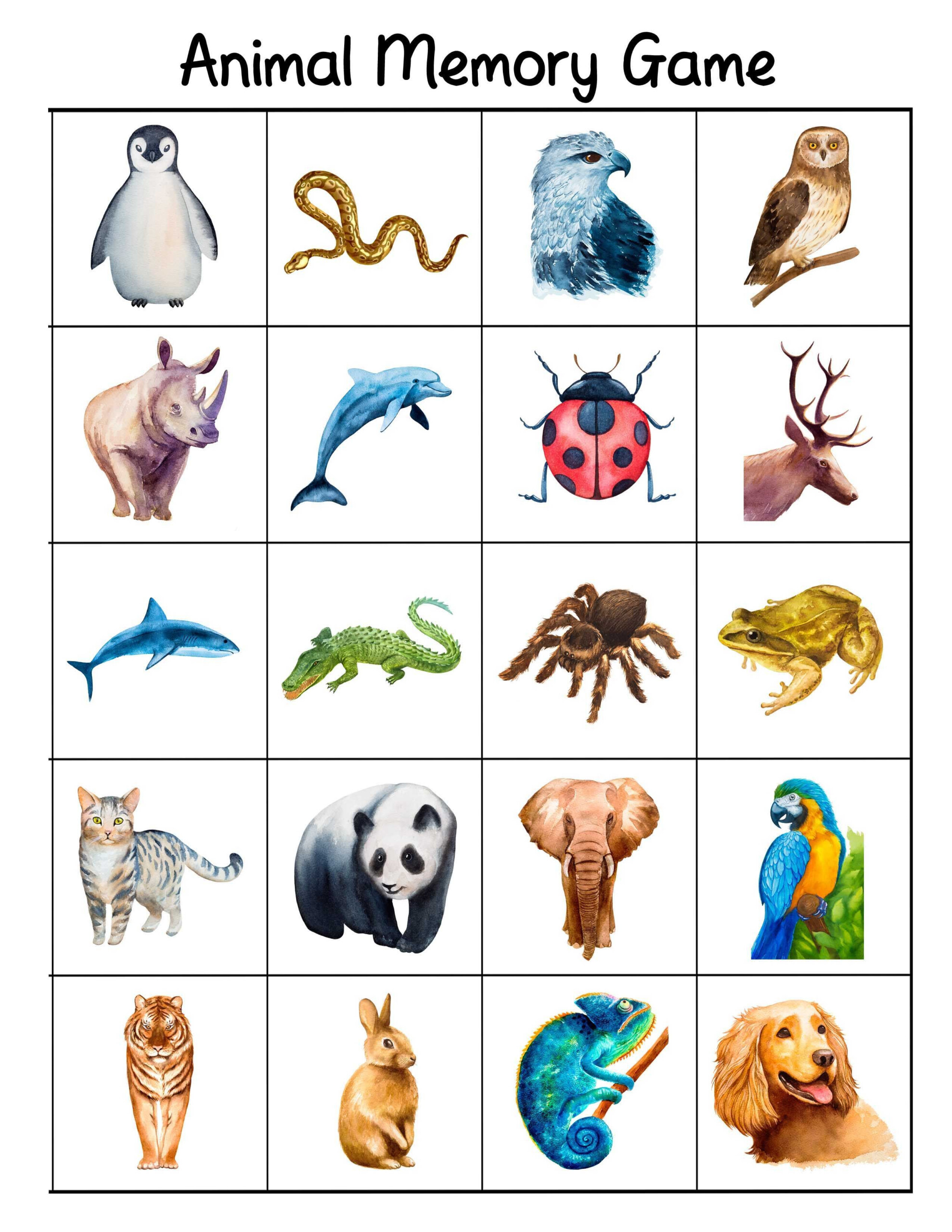 Learn And Play With These Free Printable Bilingual Animal Matching