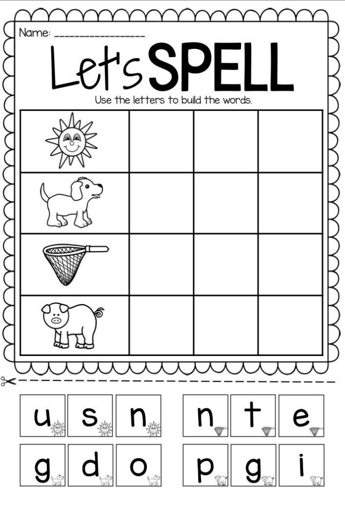 Let s Spell Spelling Printable Worksheet Pack Short Vowels CVC 