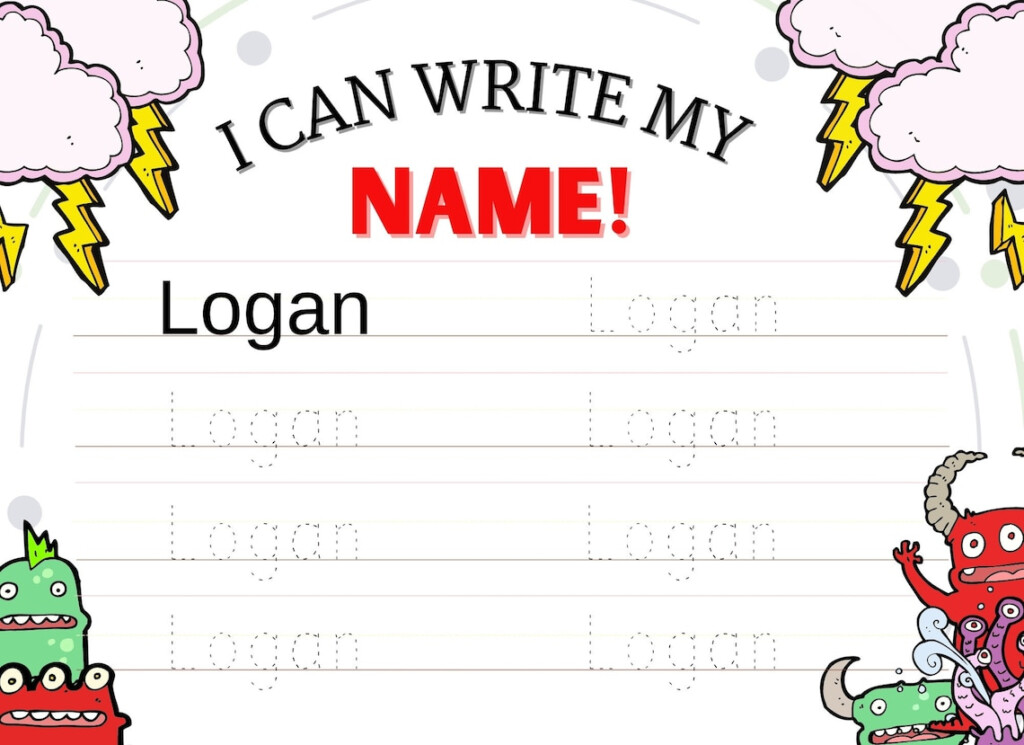 Logan Personalized Printable Name Tracing Handwriting Etsy