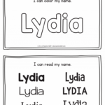 Lydia Name Printables For Handwriting Practice A To Z Teacher Stuff