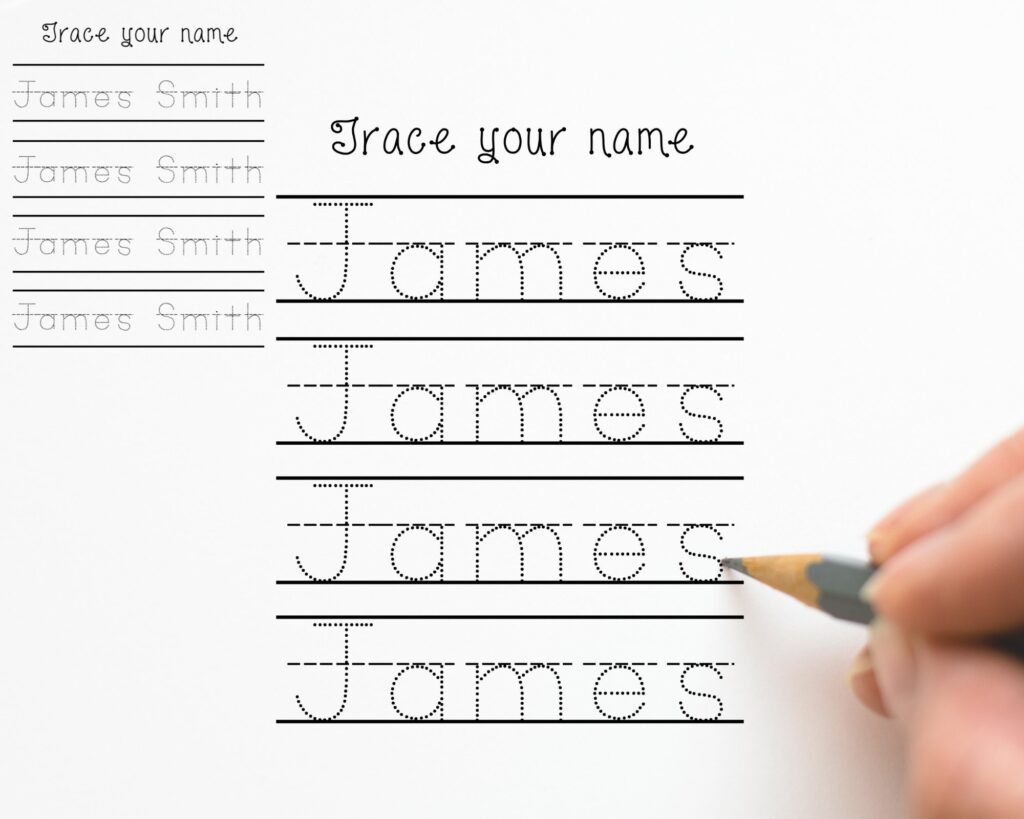 Name Tracing Worksheet James Nametracing Worksheets