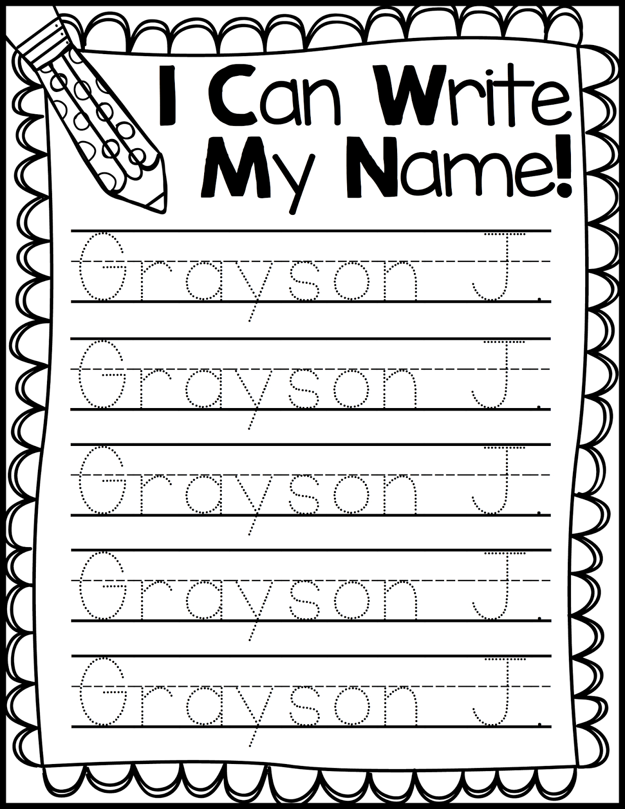 Name Tracing Worksheets For The Name Carsyn Dot To Dot Name Tracing